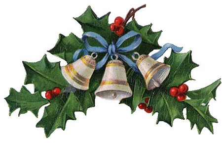christmas holly bells clip art