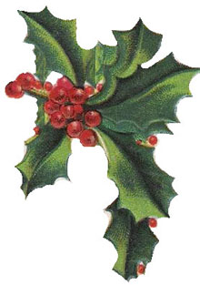 Free Christmas Clipart: Vintage Holly - Christmas Gifts